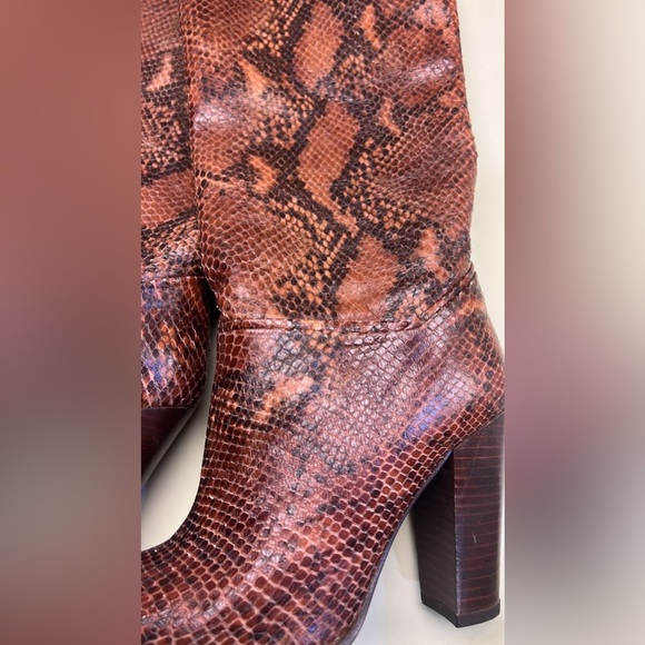 By Malene Birger Brown Heeled Boots Snakeskin Pattern - Picture 5 of 6